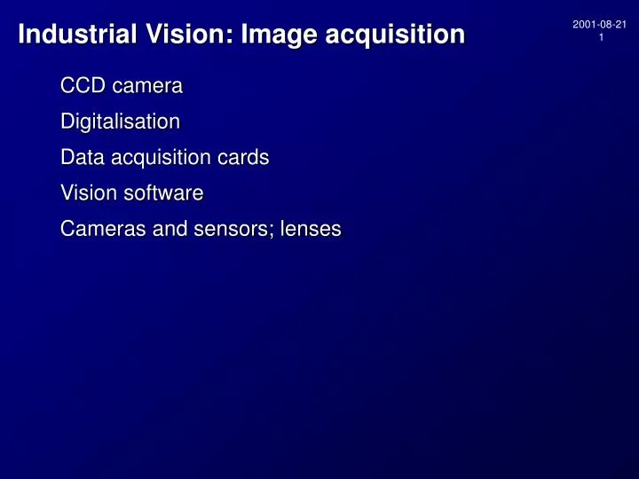 industrial vision image acquisition