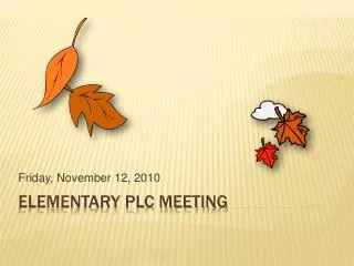 Elementary PLC Meeting