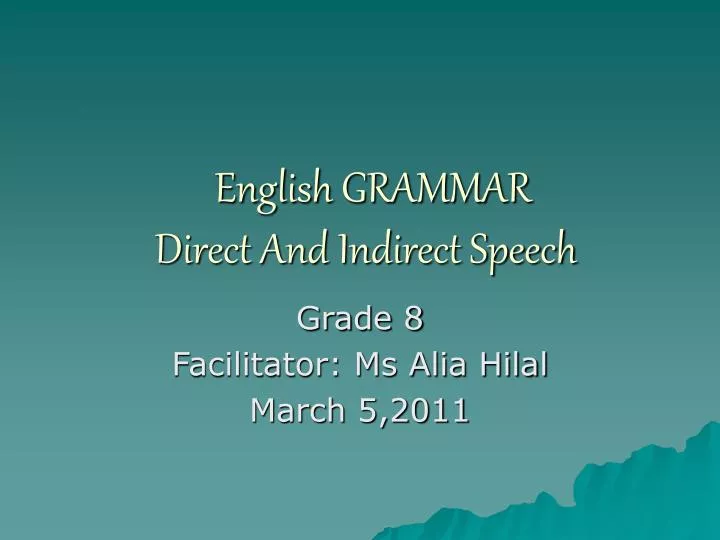 english grammar direct and indirect speech