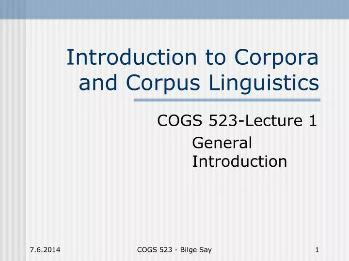 introduction to corpora and corpus linguistics
