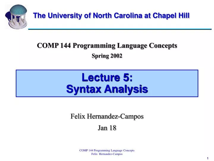 lecture 5 syntax analysis