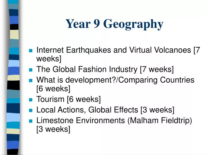 year 9 geography