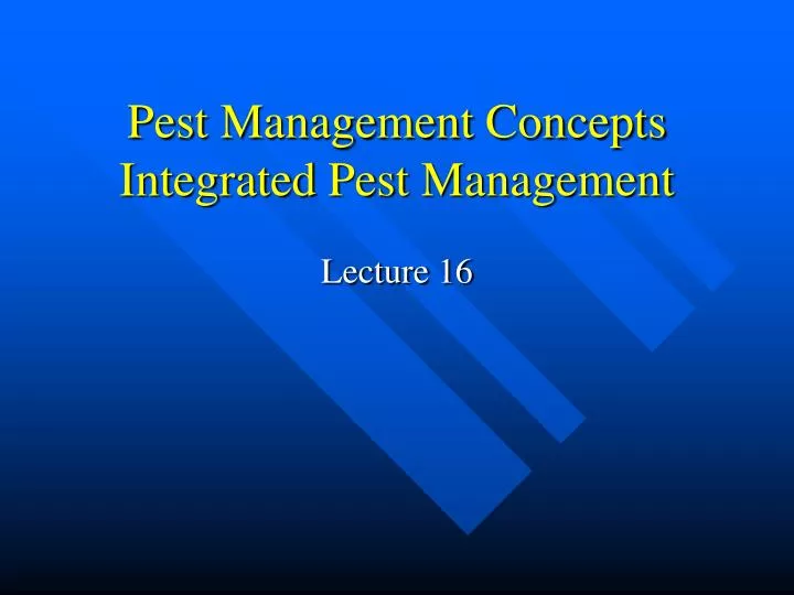 pest management concepts integrated pest management