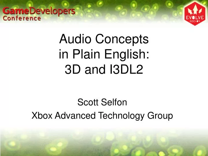 audio concepts in plain english 3d and i3dl2