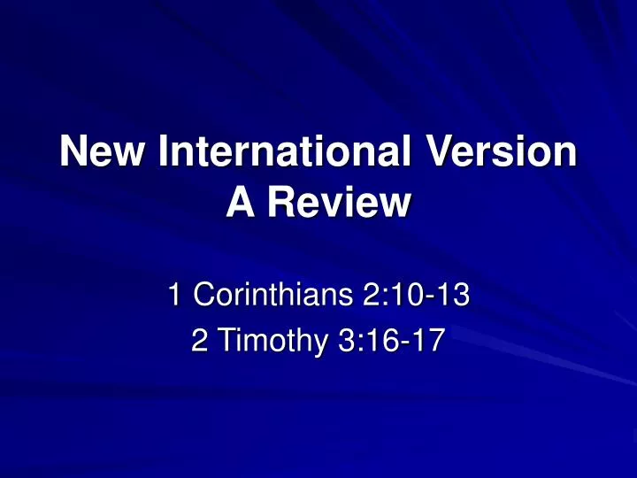 new international version a review