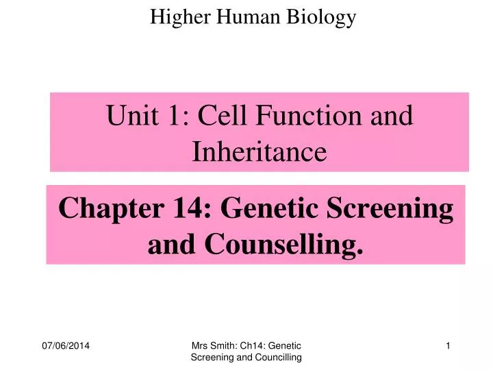 chapter 14 genetic screening and counselling