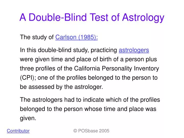 a double blind test of astrology
