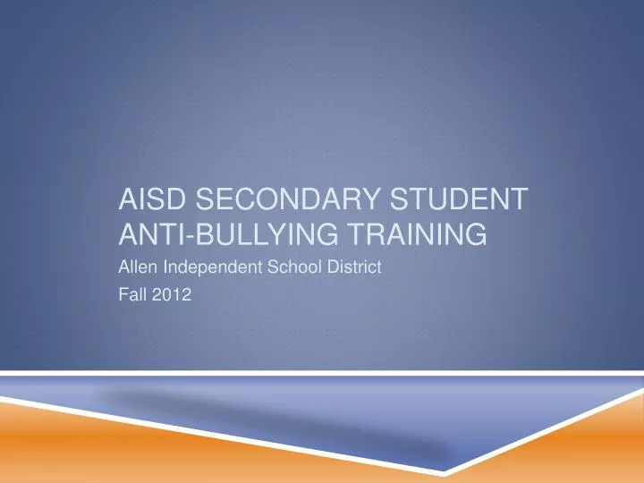 aisd secondary student anti bullying training