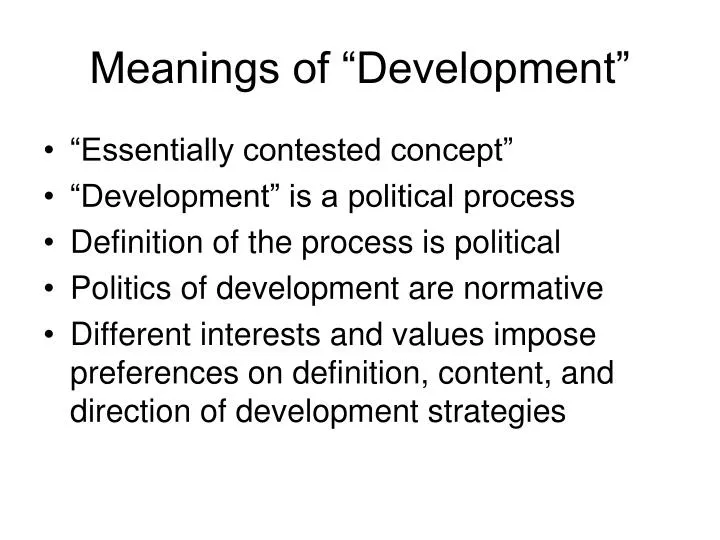 meanings of development