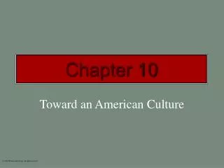 Toward an American Culture