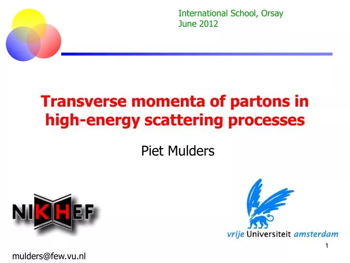transverse momenta of partons in high energy scattering processes