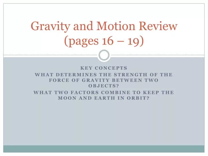 gravity and motion review pages 16 19