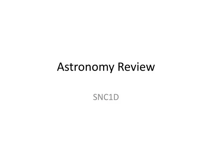 astronomy review