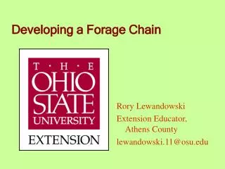 Developing a Forage Chain