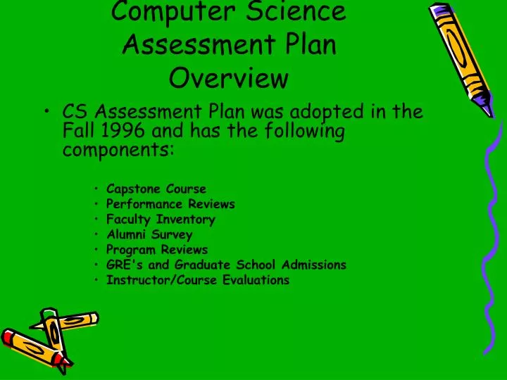 computer science assessment plan overview