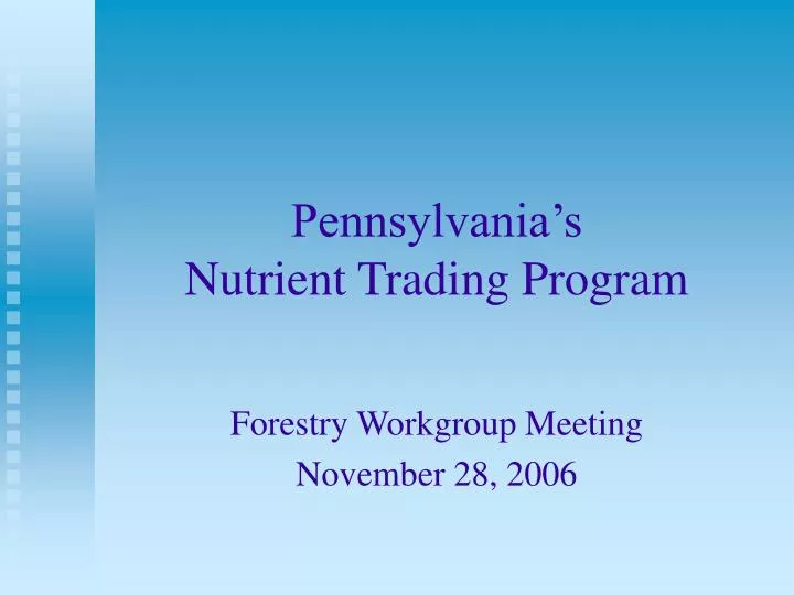 pennsylvania s nutrient trading program