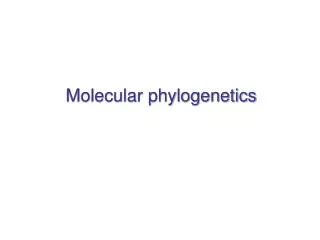 Molecular phylogenetics