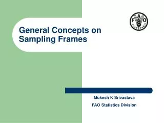 General Concepts on Sampling Frames