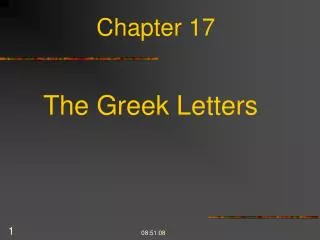 The Greek Letters