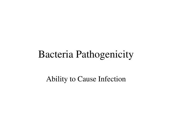 bacteria pathogenicity