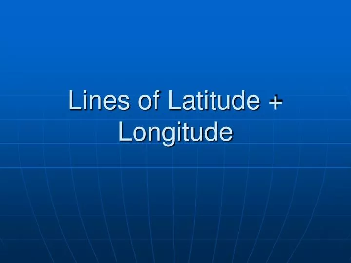 lines of latitude longitude