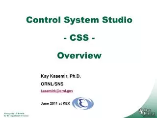 Control System Studio - CSS - Overview
