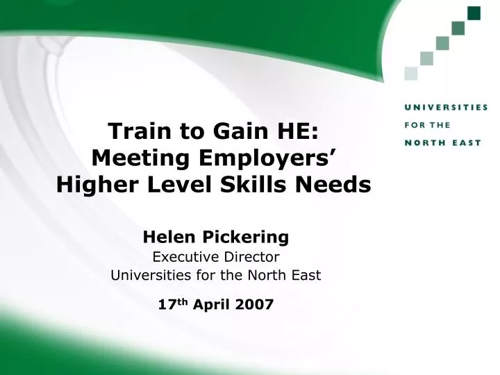 train to gain he meeting employers higher level skills needs