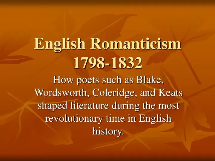 english romanticism 1798 1832