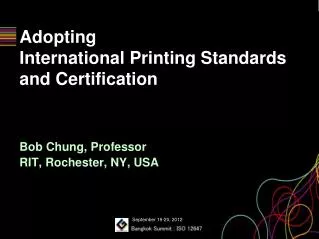 Adopting International Printing Standards and Certification
