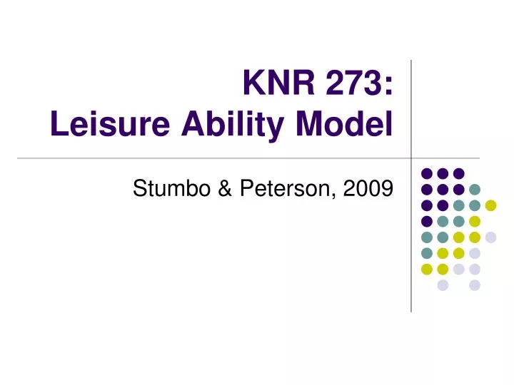 knr 273 leisure ability model
