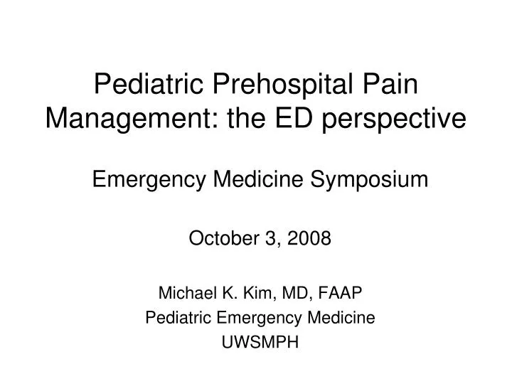 pediatric prehospital pain management the ed perspective