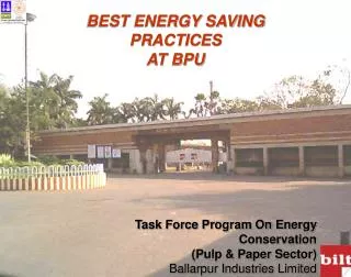 BEST ENERGY SAVING PRACTICES AT BPU