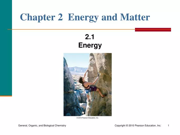 chapter 2 energy and matter