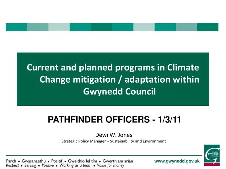 current and planned programs in climate change mitigation adaptation within gwynedd council