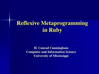 Reflexive Metaprogramming in Ruby