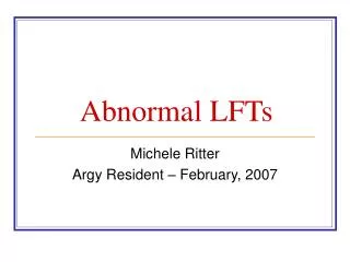 Abnormal LFTs