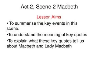 Act 2, Scene 2 Macbeth