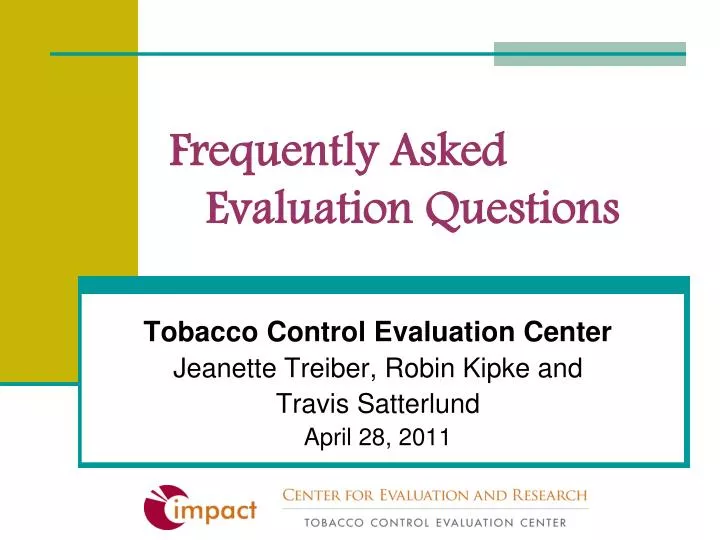 frequently asked evaluation questions