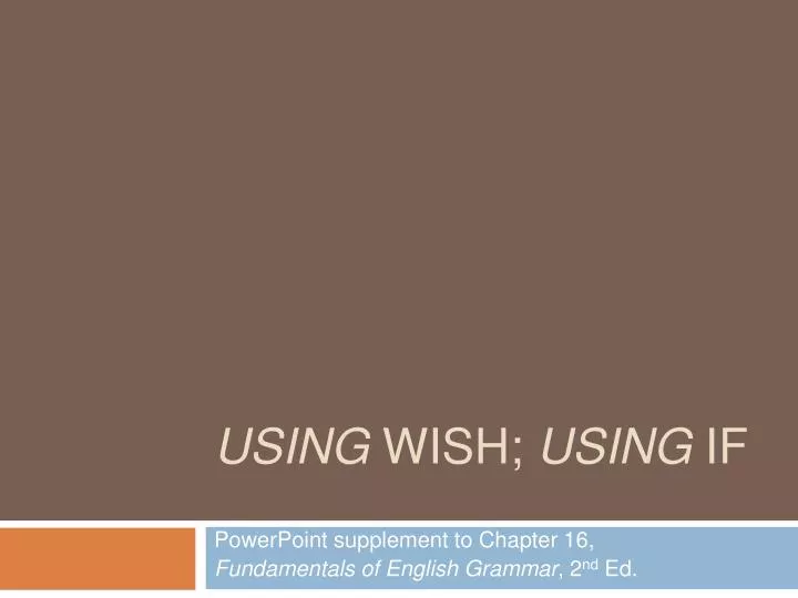 using wish using if