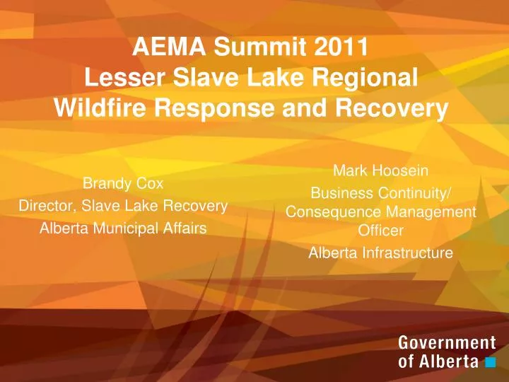 aema summit 2011 lesser slave lake regional wildfire response and recovery