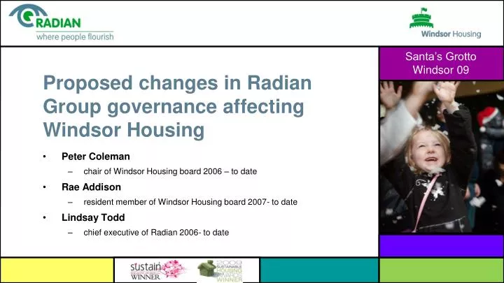 proposed changes in radian group governance affecting windsor housing