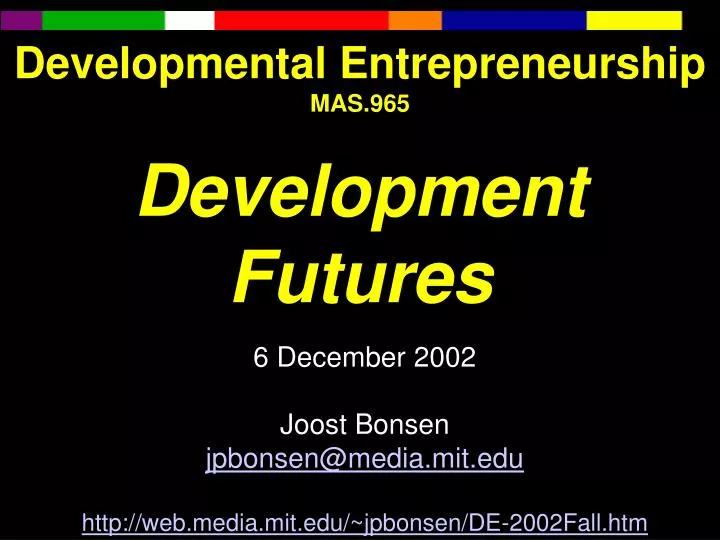 developmental entrepreneurship mas 965 development futures