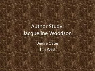 Author Study: Jacqueline Woodson