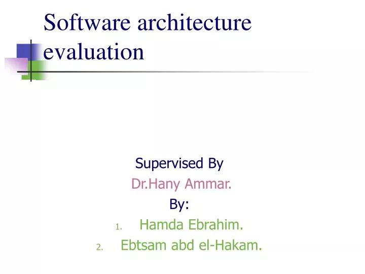 software architecture evaluation