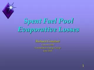 Spent Fuel Pool Evaporative Losses