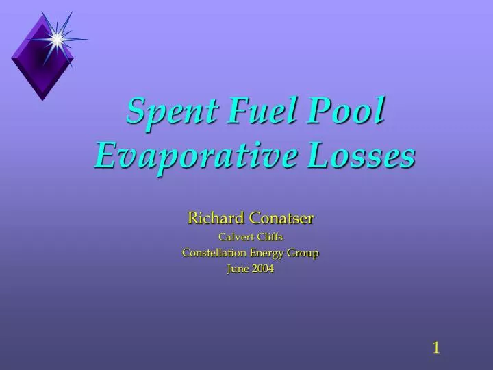 spent fuel pool evaporative losses