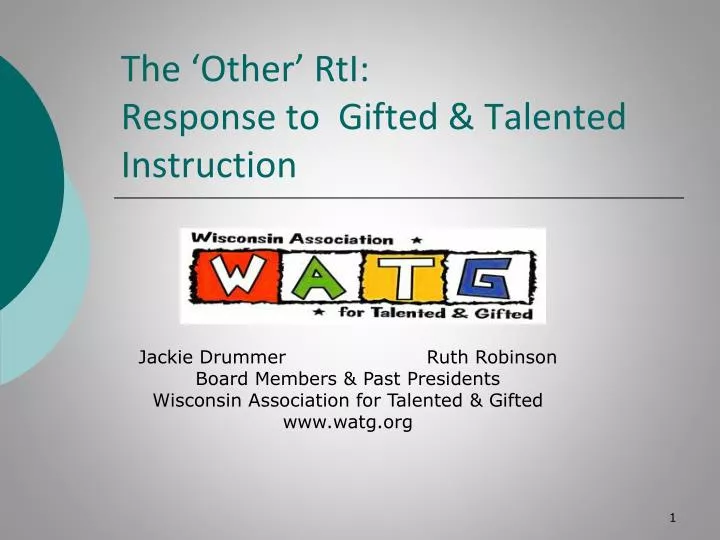 the other rti response to gifted talented instruction