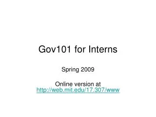 Gov101 for Interns