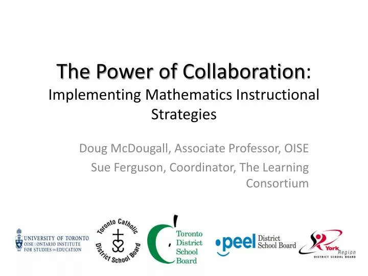 the power of collaboration implementing mathematics instructional strategies