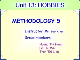 Unit 13: HOBBIES